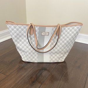 Kate Spade Grey and White Print Tote Bag